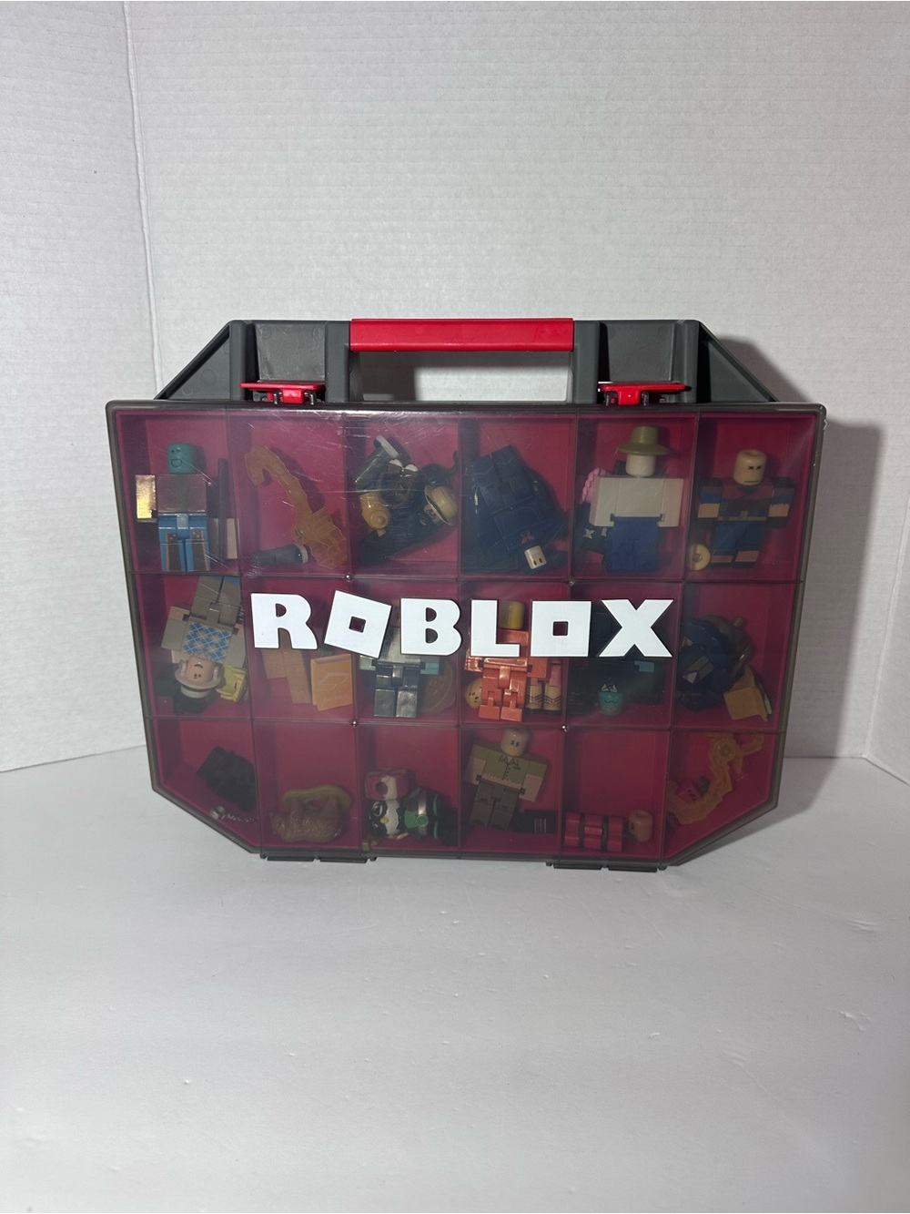 Roblox Red and Gray Mini Figure Organizer Case